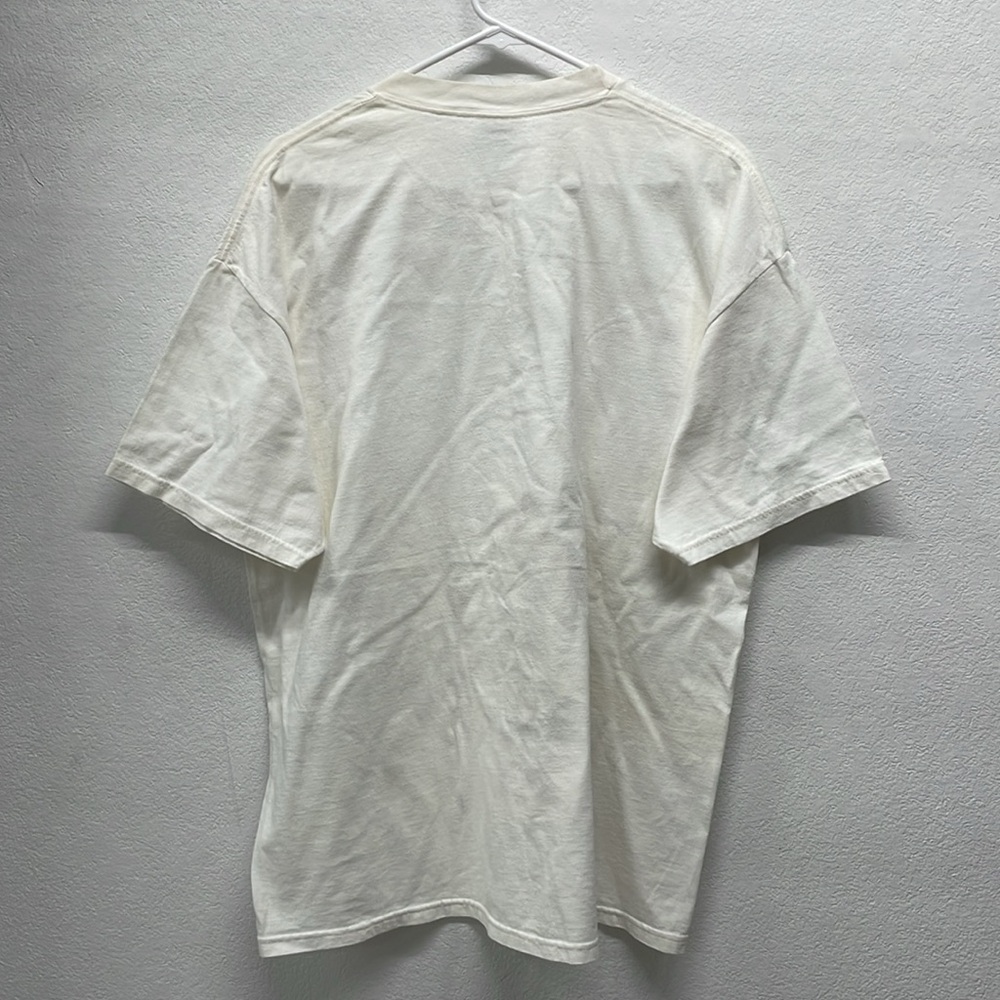 Port & Company White And Blue Butterfly Floral Graphc Short Sleeve Shirt - Picture 5 of 5
